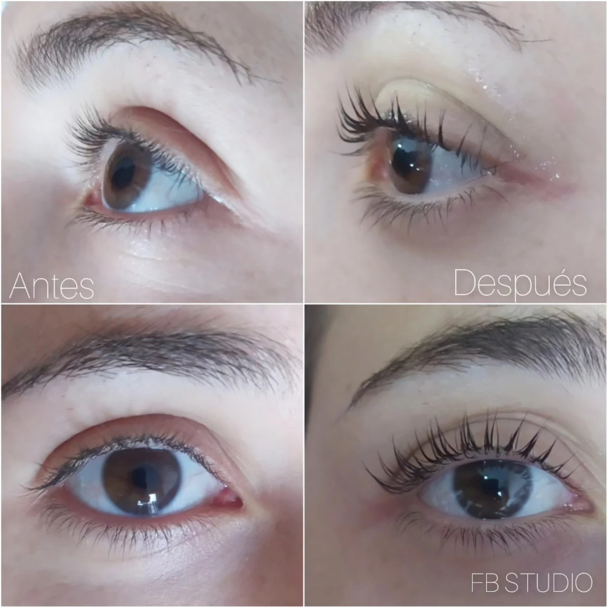 Pestañas: antes y después