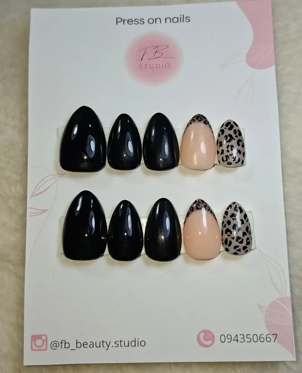 Press On negro y animal print