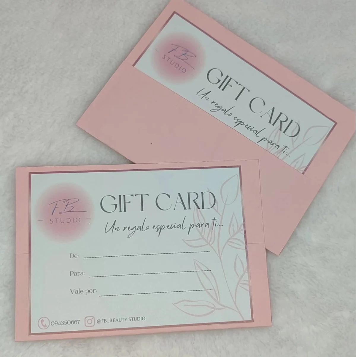 Gift Cards del estudio